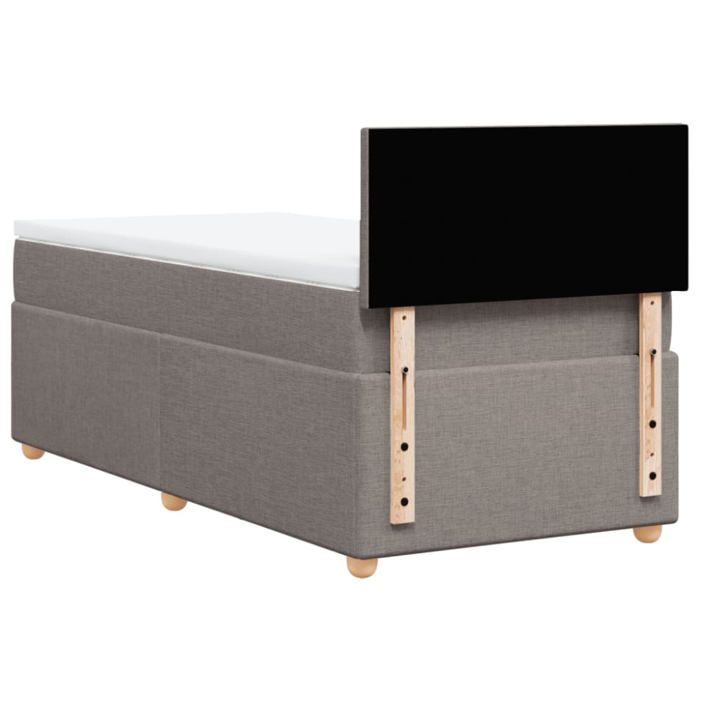 Produktbild för Ramsäng med madrass taupe 80x200 cm tyg