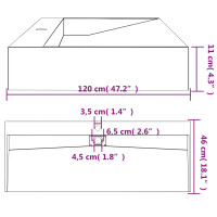 Produktbild för Handfat 120x46x11 cm mineralgjuten/marmor matt svart