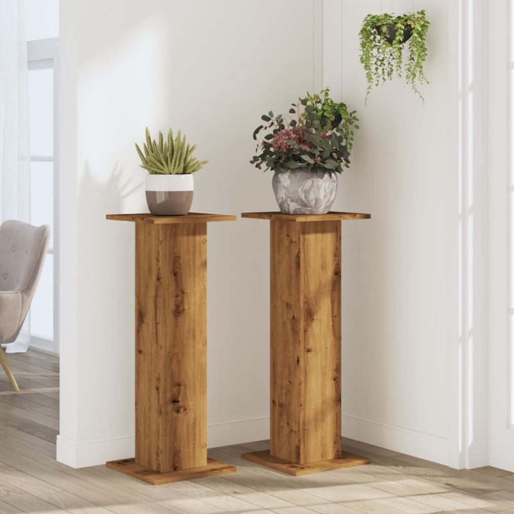 Produktbild för Växtställ 2 st ek 30x30x80 cm konstruerat trä