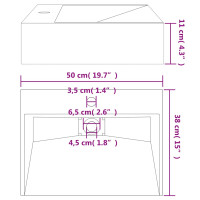 Produktbild för Handfat 50x38x11 cm mineralgjuten/marmor antracit