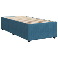 Produktbild för Ramsäng med madrass blå 90x200 cm sammet