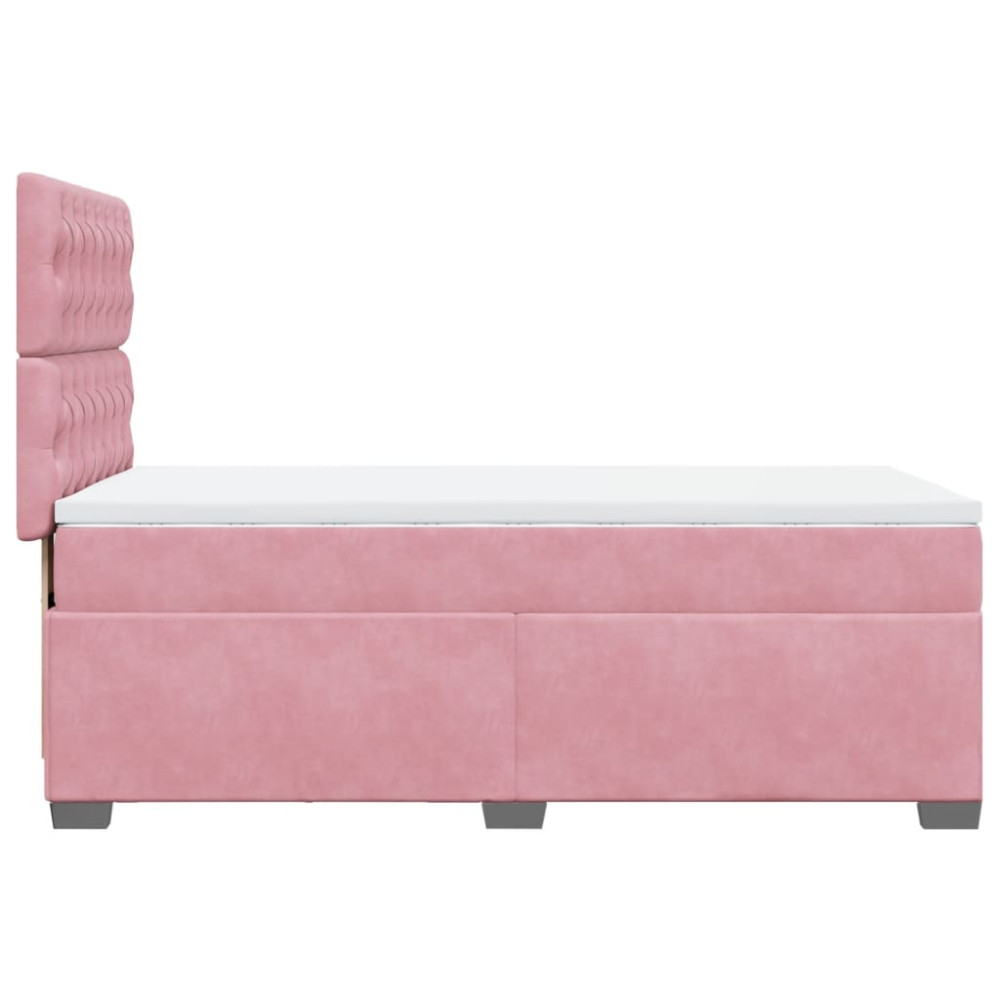 Produktbild för Ramsäng med madrass rosa 80x200 cm sammet