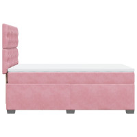 Produktbild för Ramsäng med madrass rosa 80x200 cm sammet