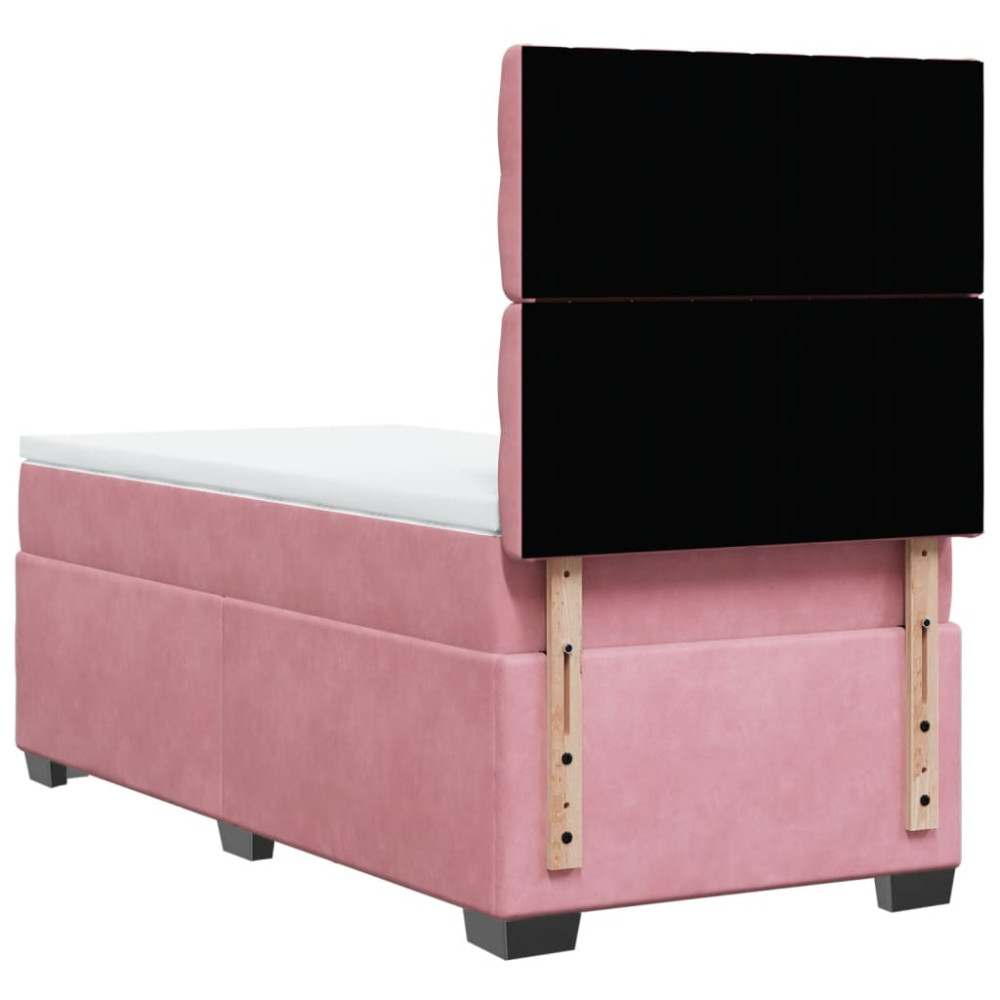 Produktbild för Ramsäng med madrass rosa 80x200 cm sammet