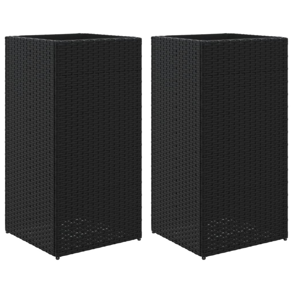Produktbild för Odlingslådor 2 st svart 40x40x80 cm konstrotting