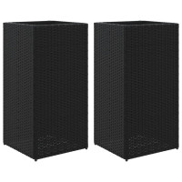 Produktbild för Odlingslådor 2 st svart 40x40x80 cm konstrotting