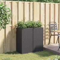Produktbild för Odlingslådor 2 st svart 40x40x80 cm konstrotting