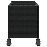 Produktbild för Odlingslådor med hjul 2 st svart 107x32x38 cm konstrotting
