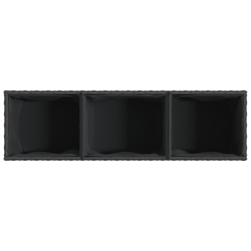 Produktbild för Odlingslådor med hjul 2 st svart 107x32x38 cm konstrotting