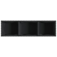 Produktbild för Odlingslådor med hjul 2 st svart 107x32x38 cm konstrotting