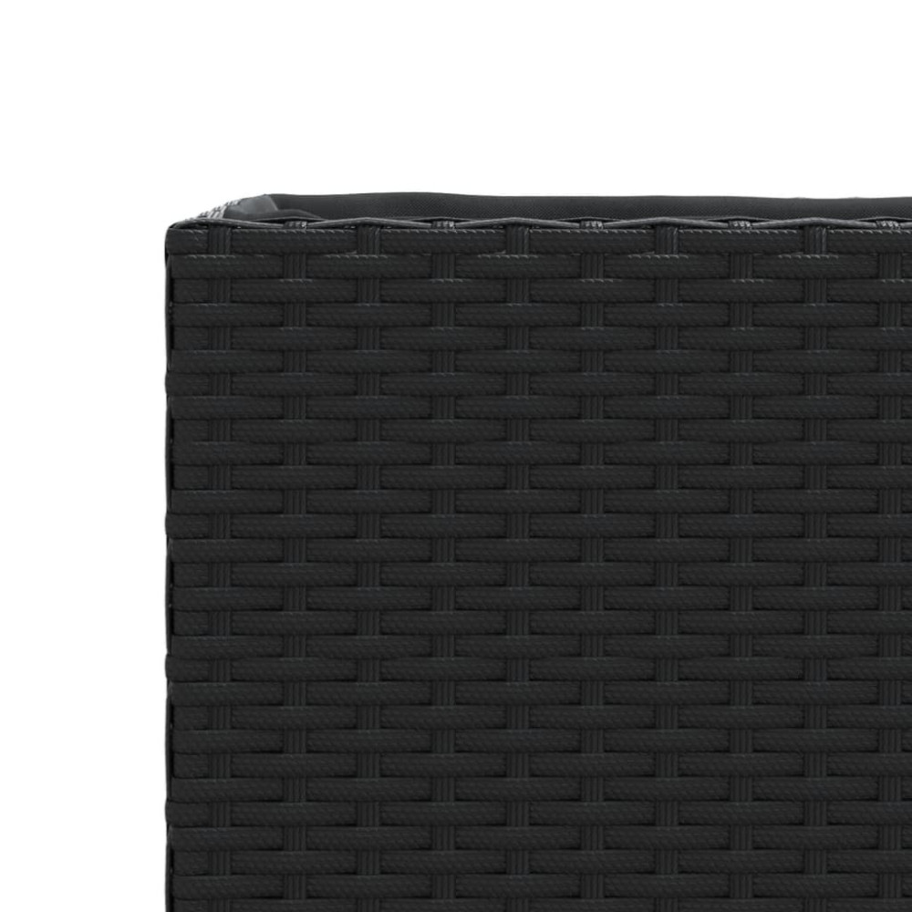 Produktbild för Odlingslådor med hjul 2 st svart 107x32x38 cm konstrotting