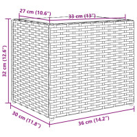 Produktbild för Odlingslådor 2 st svart 36x30x32 cm konstrotting