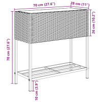 Produktbild för Odlingslådor med hylla 2 st svart 70x28x70 cm konstrotting