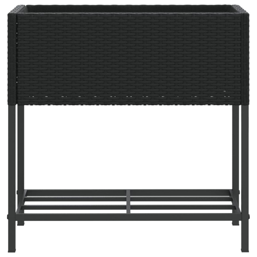 Produktbild för Odlingslådor med hylla 2 st svart 70x28x70 cm konstrotting