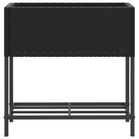 Produktbild för Odlingslådor med hylla 2 st svart 70x28x70 cm konstrotting