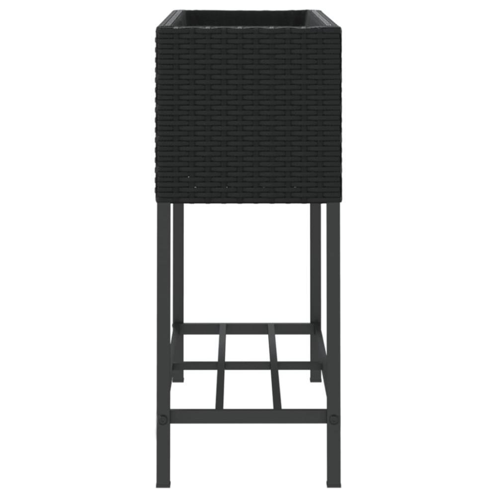 Produktbild för Odlingslådor med hylla 2 st svart 70x28x70 cm konstrotting