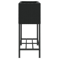 Produktbild för Odlingslådor med hylla 2 st svart 70x28x70 cm konstrotting