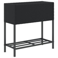 Produktbild för Odlingslådor med hylla 2 st svart 70x28x70 cm konstrotting