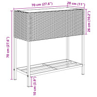 Produktbild för Odlingslådor med hylla 2 st grå 70x28x70 cm konstrotting