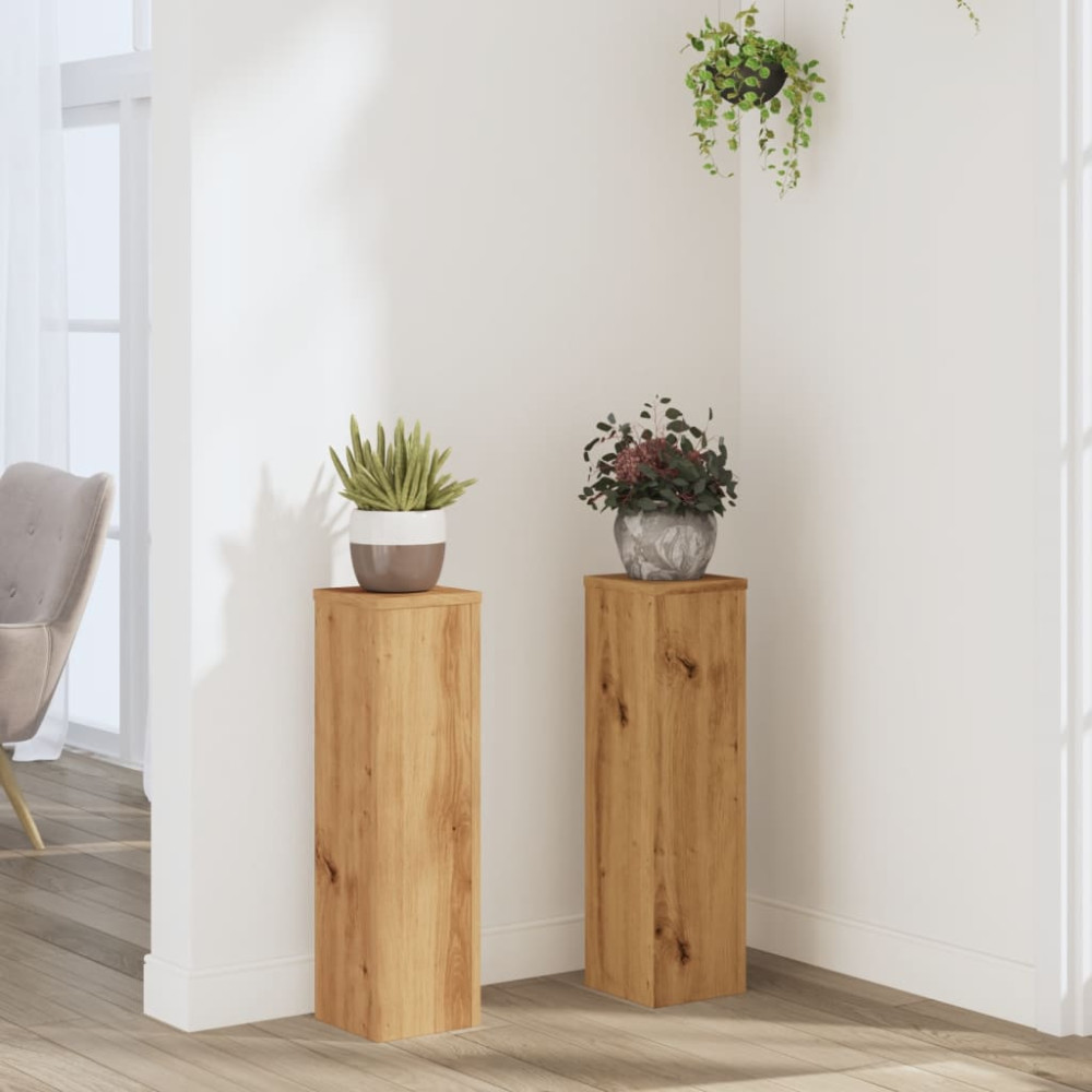 Produktbild för Växtställ 2 st ek 17x17x60 cm konstruerat trä