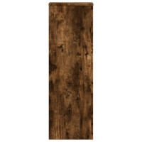 Produktbild för Växtställ rökfärgad ek 33x33x100 cm konstruerat trä