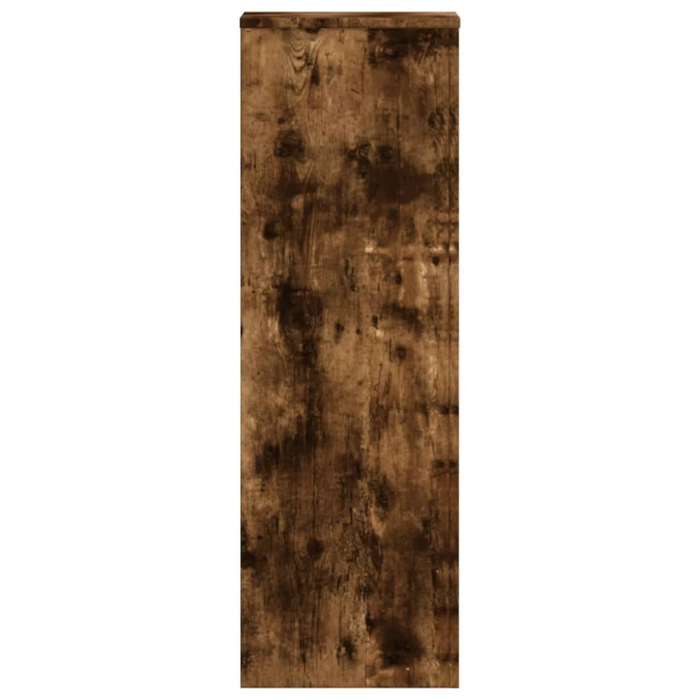 Produktbild för Växtställ rökfärgad ek 33x33x100 cm konstruerat trä