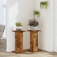 Produktbild för Växtställ 2 st åldrat trä 30x30x60 cm konstruerat trä