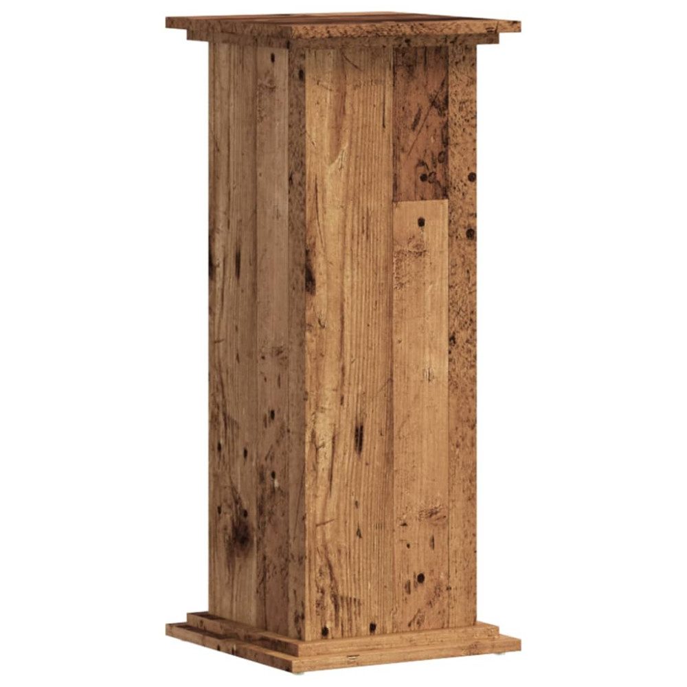 Produktbild för Växtställ åldrat trä 33x33x80 cm konstruerat trä