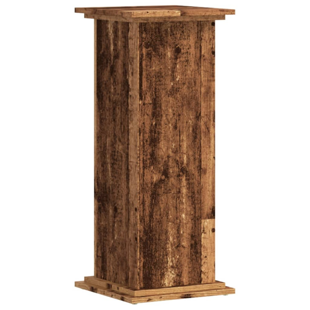 Produktbild för Växtställ åldrat trä 33x33x80 cm konstruerat trä