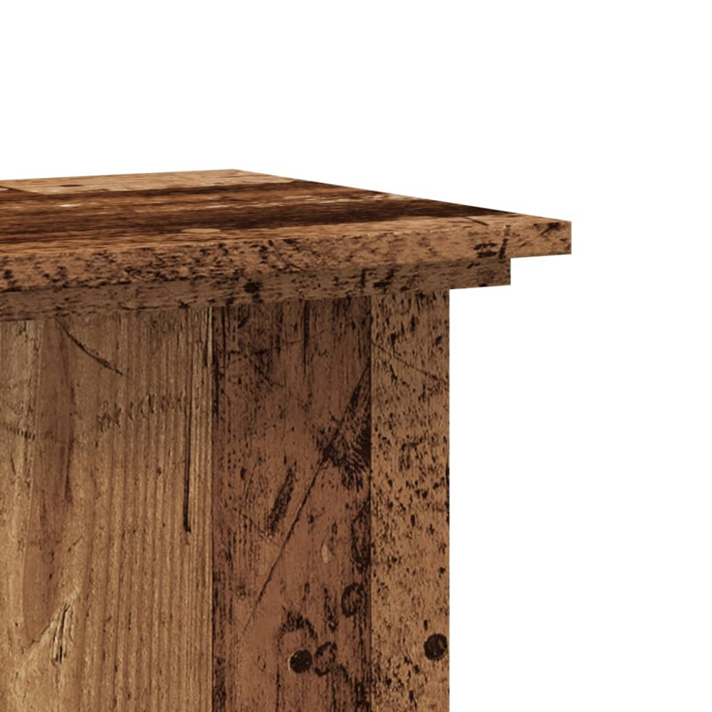 Produktbild för Växtställ åldrat trä 33x33x80 cm konstruerat trä