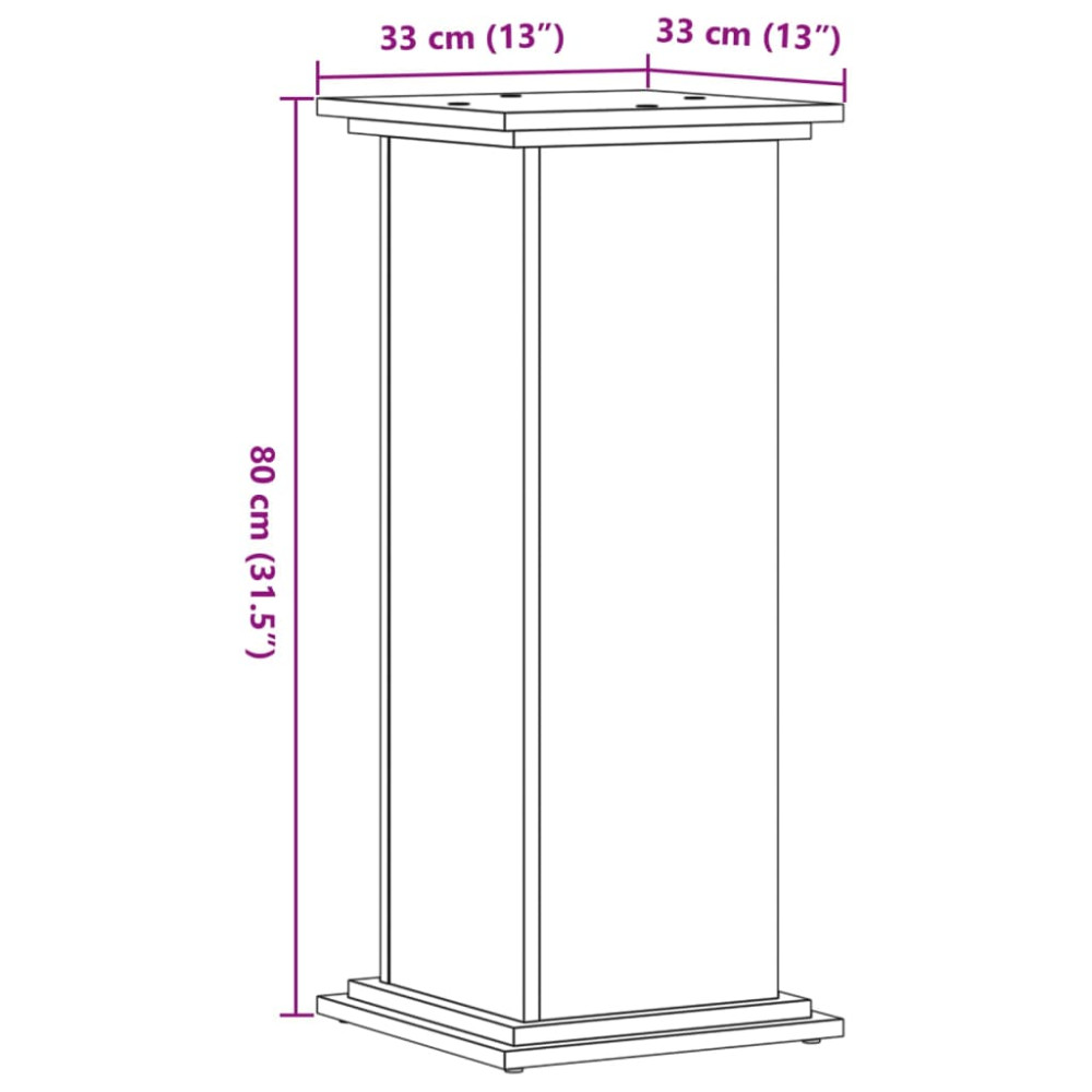 Produktbild för Växtställ åldrat trä 33x33x80 cm konstruerat trä