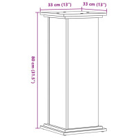 Produktbild för Växtställ åldrat trä 33x33x80 cm konstruerat trä