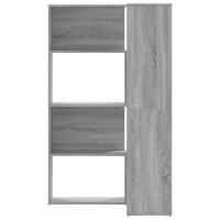 Produktbild för Bokhylla hörn 4 hyllplan grå sonoma 85x85x140cm konstruerat trä