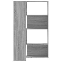 Produktbild för Bokhylla hörn 4 hyllplan grå sonoma 85x85x140cm konstruerat trä
