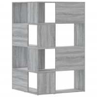 Produktbild för Bokhylla hörn 4 hyllplan grå sonoma 85x85x140cm konstruerat trä