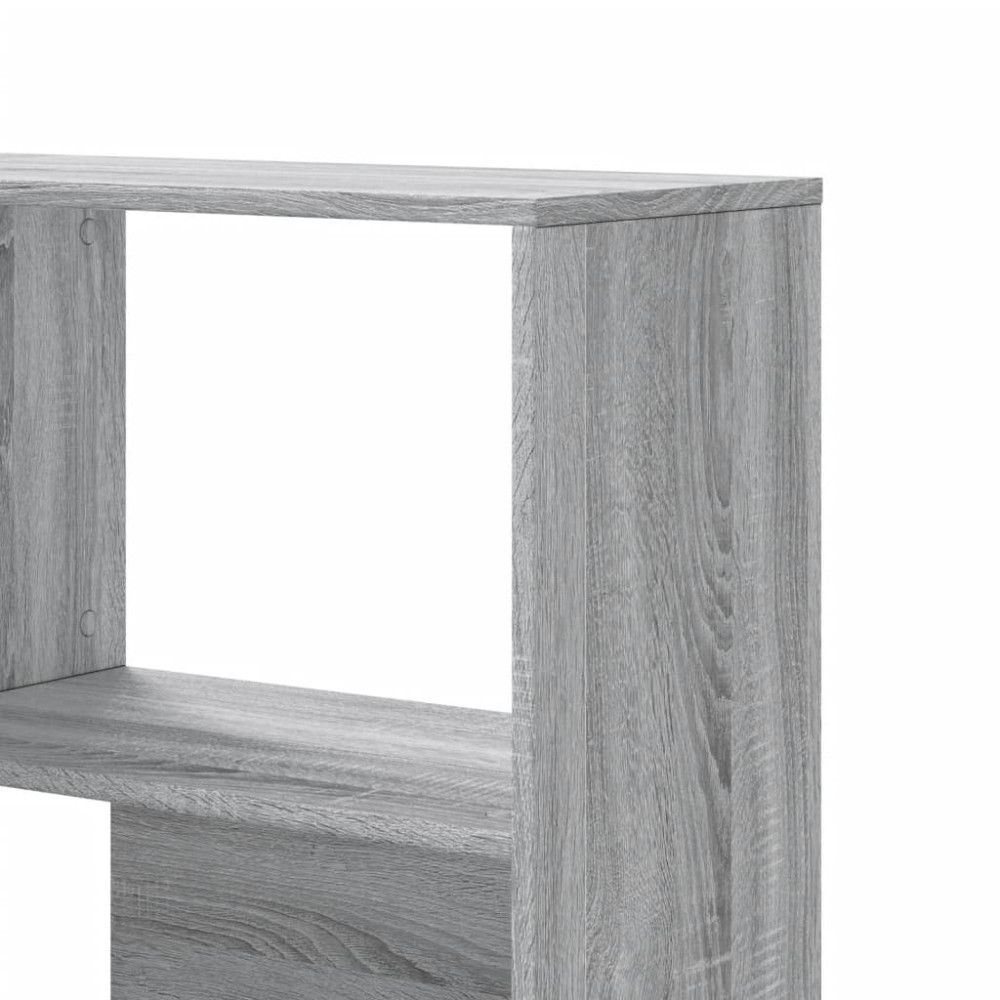 Produktbild för Bokhylla hörn 4 hyllplan grå sonoma 85x85x140cm konstruerat trä