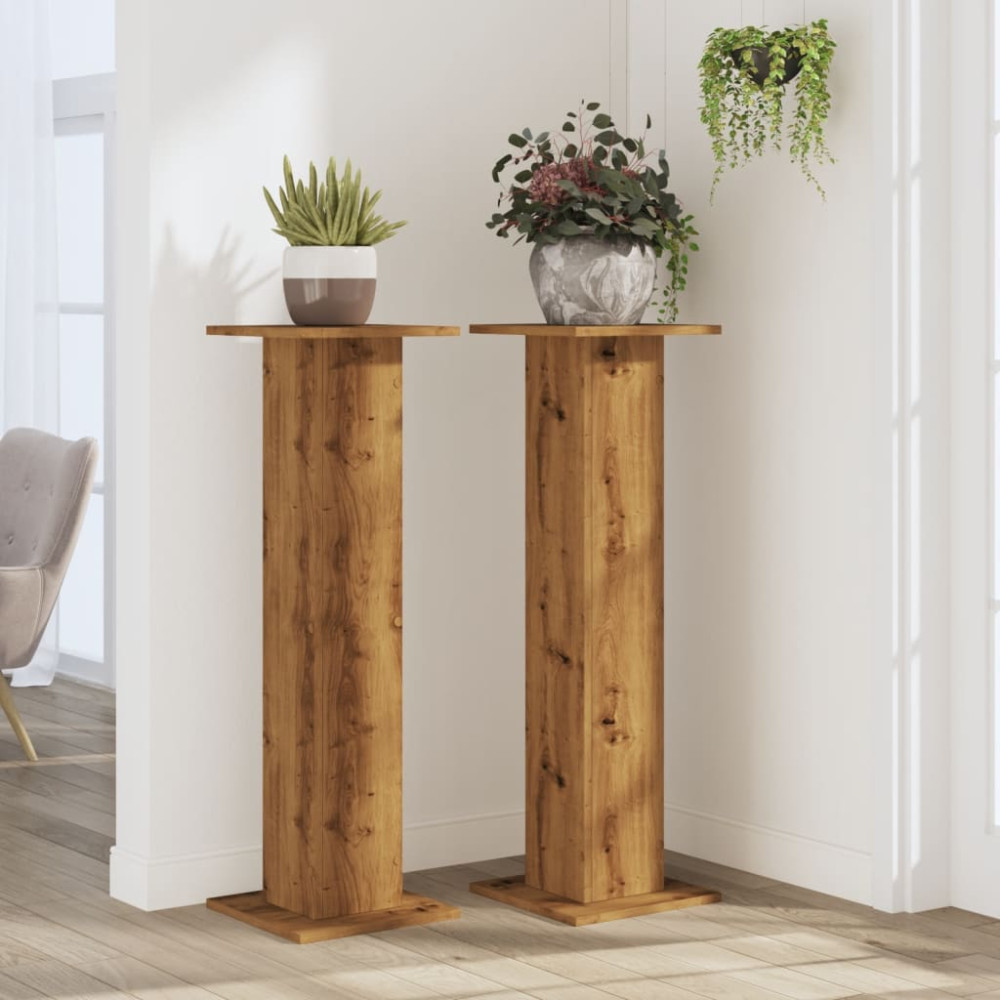 Produktbild för Växtställ 2 st ek 30x30x95 cm konstruerat trä