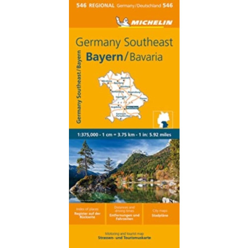 Michelin Editions Des Voyages Germany Southeast, Bavaria - Michelin Regional Map 546