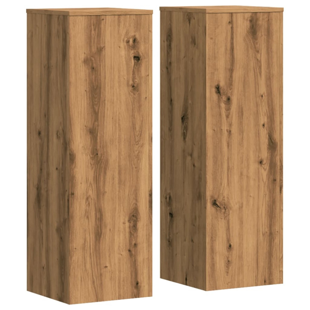 Produktbild för Växtställ 2 st ek 33x33x100 cm konstruerat trä