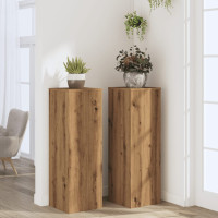 Produktbild för Växtställ 2 st ek 33x33x100 cm konstruerat trä