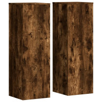 Produktbild för Växtställ 2 st rökfärgad ek 33x33x100 cm konstruerat trä