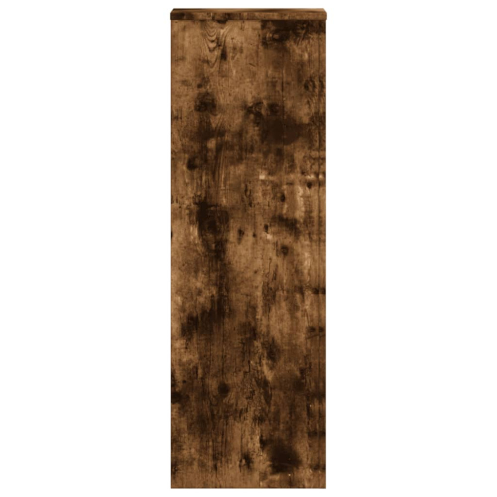 Produktbild för Växtställ 2 st rökfärgad ek 33x33x100 cm konstruerat trä
