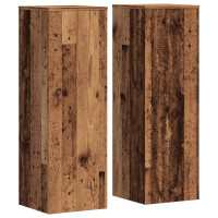 Produktbild för Växtställ 2 st åldrat trä 33x33x100 cm konstruerat trä