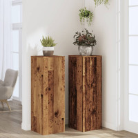 Produktbild för Växtställ 2 st åldrat trä 33x33x100 cm konstruerat trä