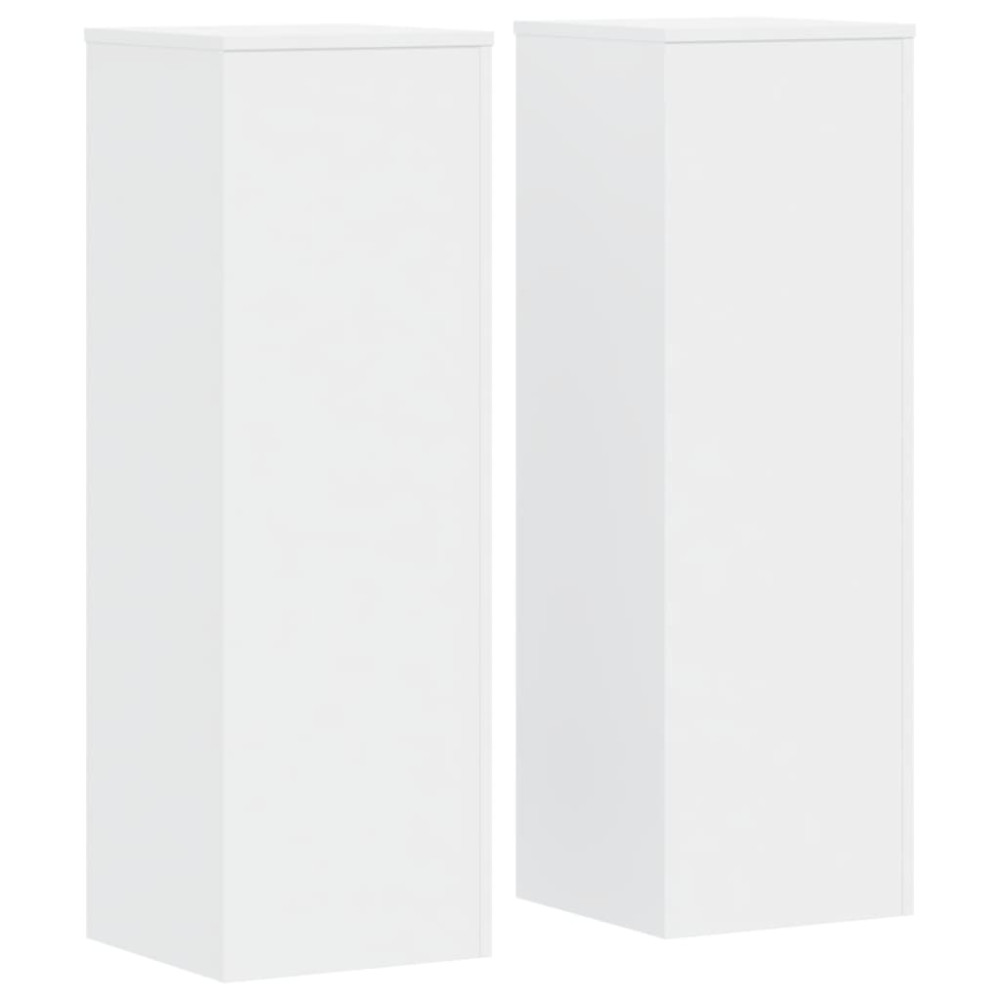 Produktbild för Växtställ 2 st vit 33x33x100 cm konstruerat trä