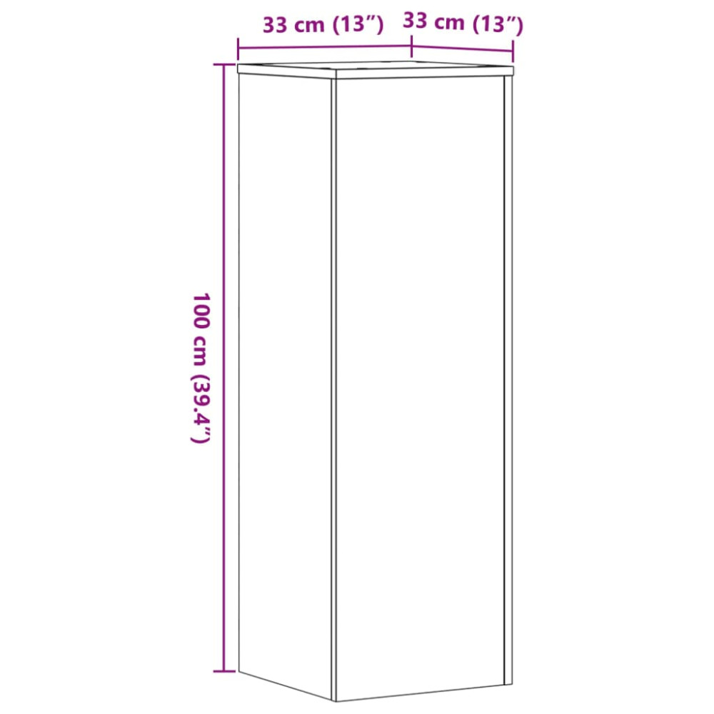 Produktbild för Växtställ 2 st vit 33x33x100 cm konstruerat trä