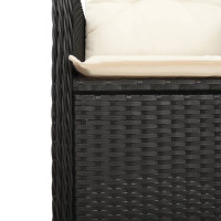 Produktbild för Caféset med dynor 5 delar konstrotting svart