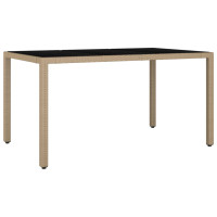 Produktbild för Caféset för trädgården 5 delar med dynor beige konstrotting
