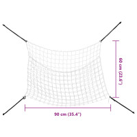 Produktbild för Hönät 2 st rektangulärt vit 90x60 cm PP