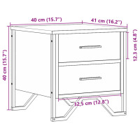 Produktbild för Sängbord 2 st svart 40x41x40 cm konstruerat trä